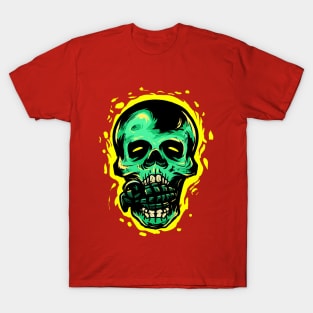 SKULL NADE GREEN ARMY T-Shirt